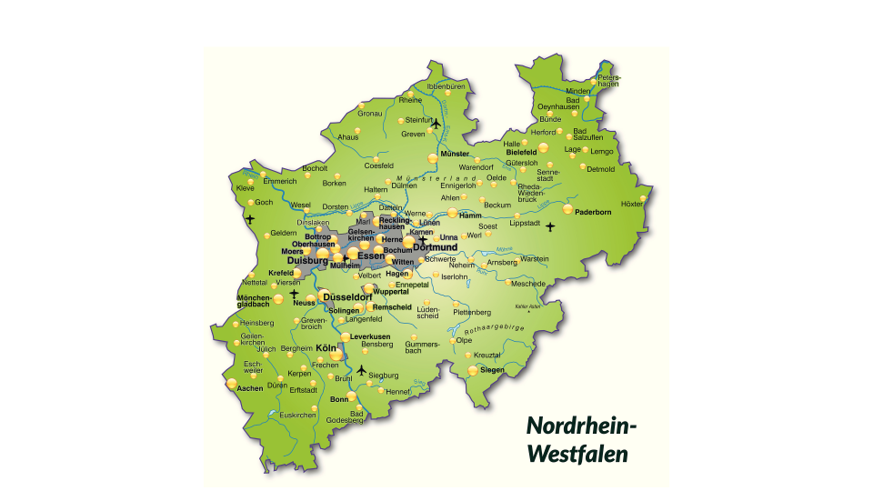 Landkarte NRW
