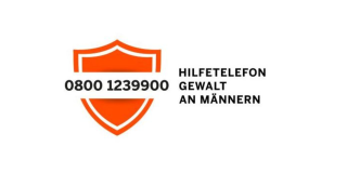 Zu sehen ist das Logo des Männerhilfetelefons. Die Nummer ist 0800 1239900.